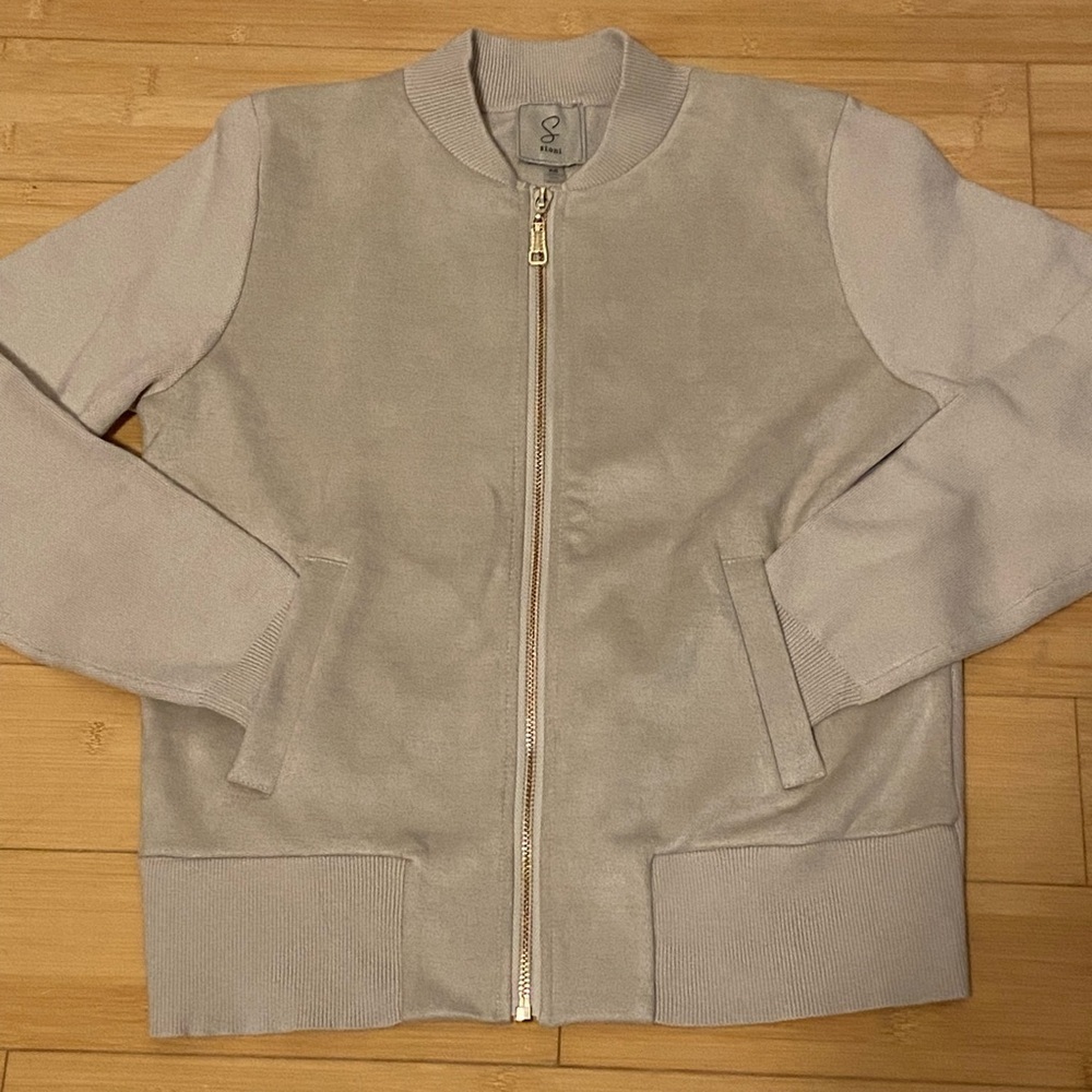 Sioni Women’s Faux Suede/Knit Bomber Jacket X-Small - Picture 3 of 8